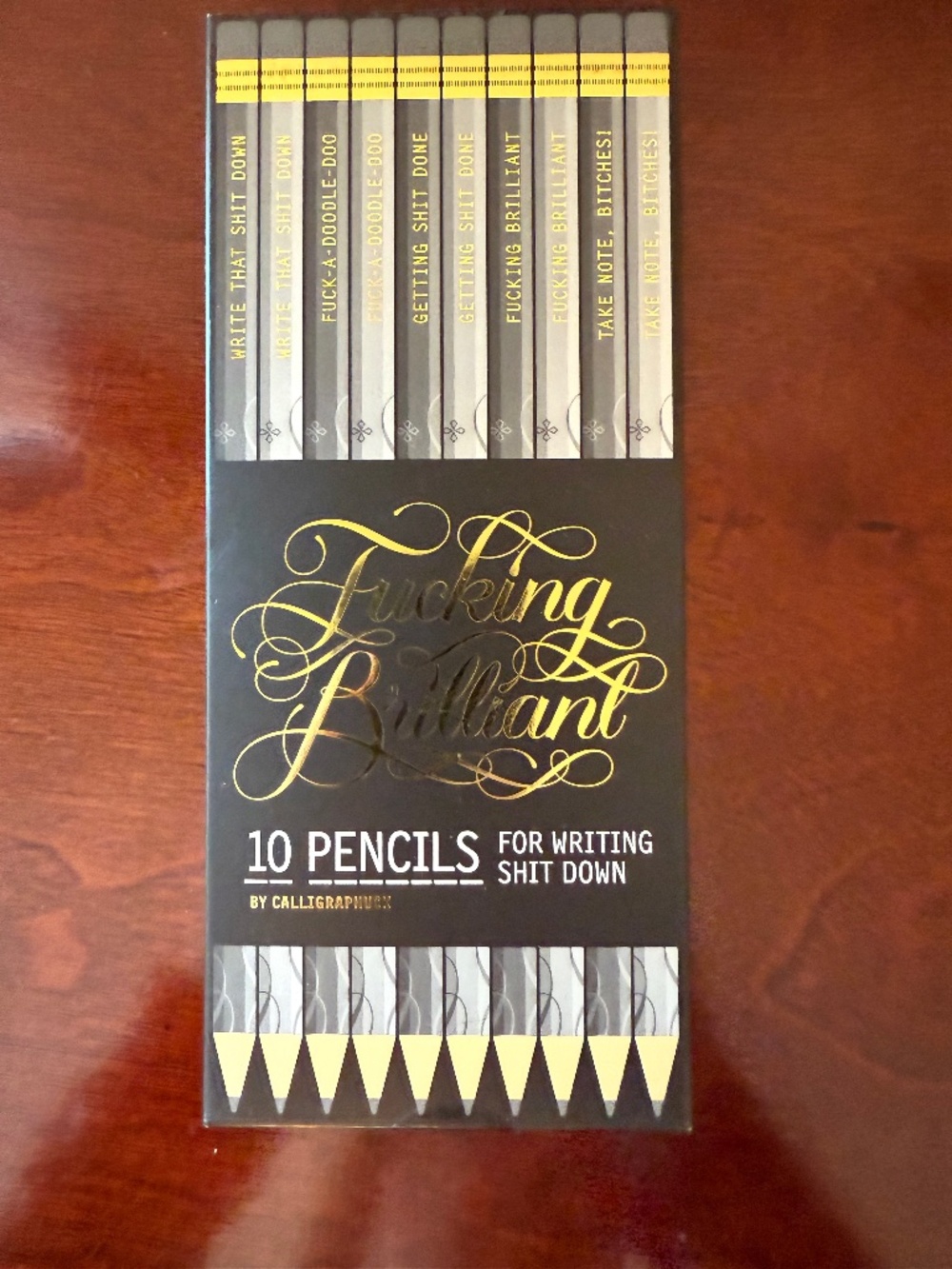Set of No. 2 Brilliant Sassy Pencils With Eraser Top 10 Pack Office Gag Gift NIB